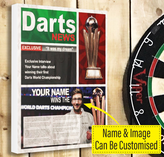 Custom Canvas - Darts Newspaper Front Page